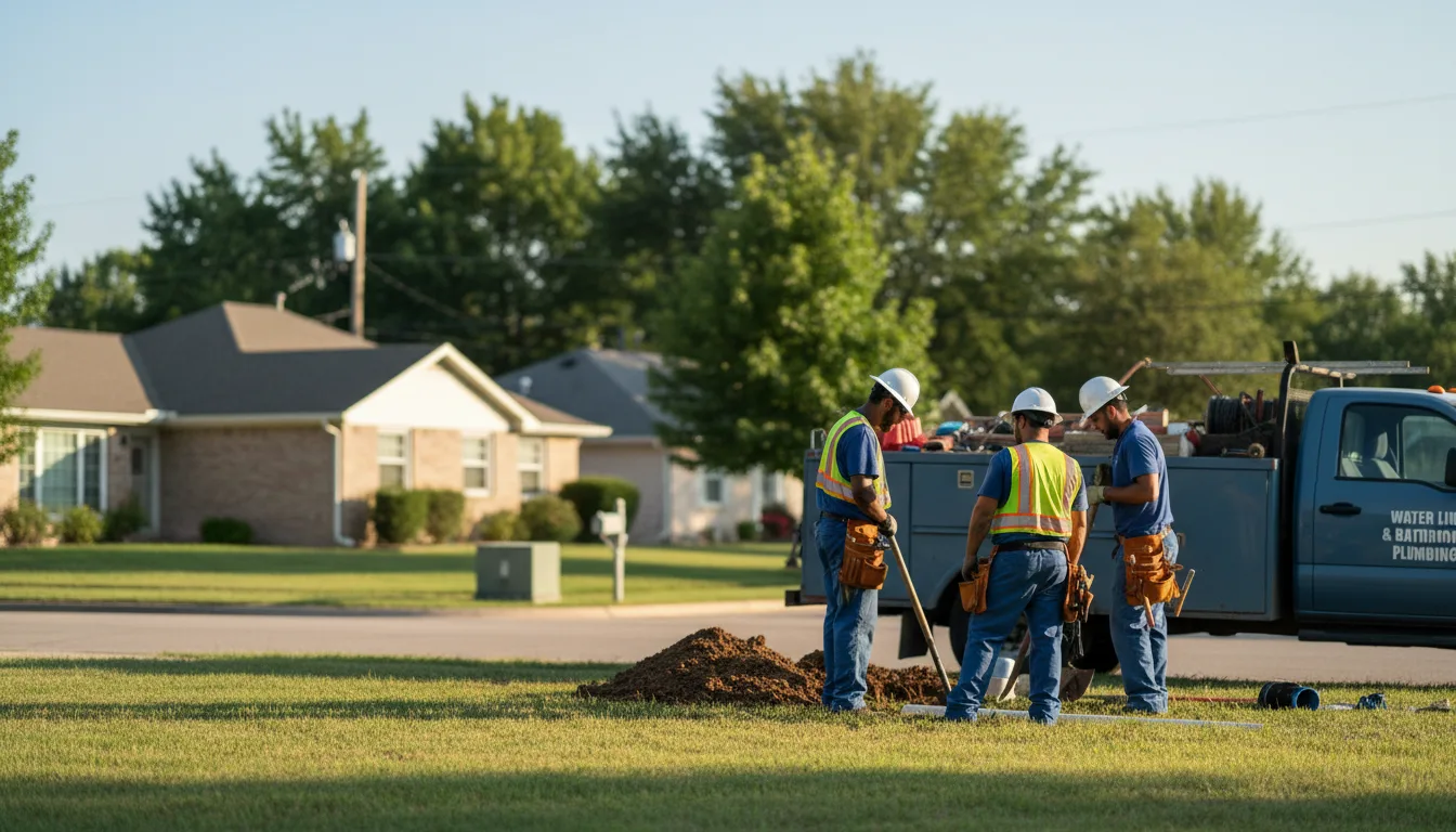 Residential water line and bathroom plumbing service in Montezuma, KS